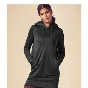 Athleta Black Triumph Luxe Shine Hoodie Dress